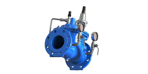 GGG50材質 フランジ接続 ウォータープレッシャーレデューシングバルブ、ステンレス鋼304パイロットP200、配水ネットワーク用