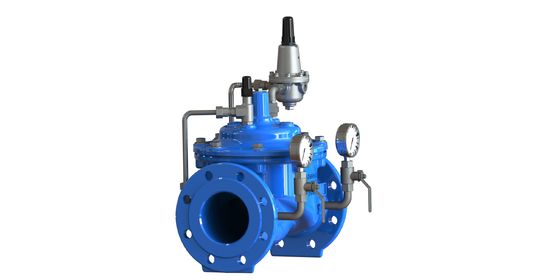 GGG50材質 フランジ接続 ウォータープレッシャーレデューシングバルブ、ステンレス鋼304パイロットP200、配水ネットワーク用