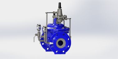 EN 1074-5 PN16 流量制御バルブ 柔らかい 鉄 ステンレス スチール トリム 手動 動作 ブルー Ral 5005